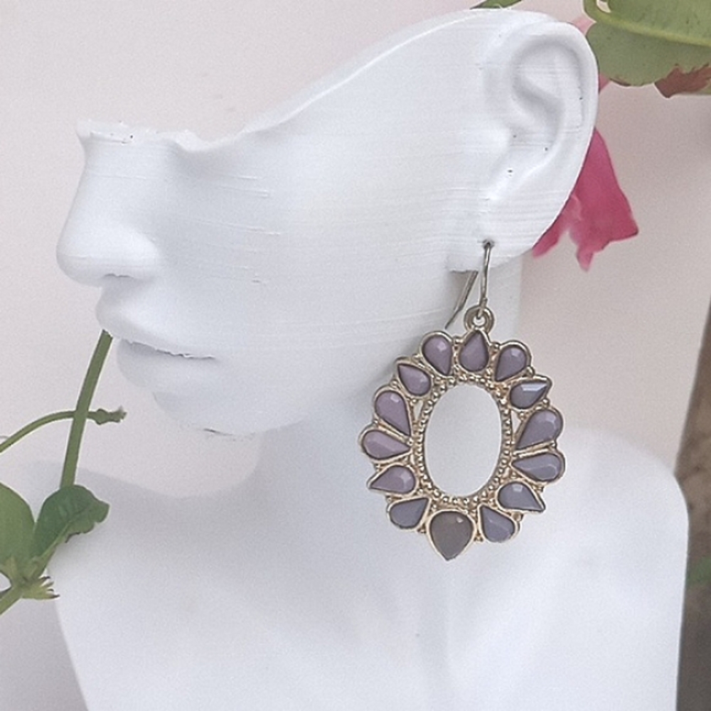 Gray Dangle Earrings